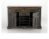 Canadel Champlain Colonial Buffet in Black and Spice Washed, open view
