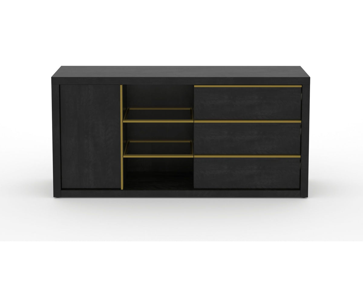 Canadel Modern Linear Buffet in Dark Smoke, front view