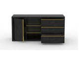 Canadel Modern Linear Buffet in Dark Smoke, open view