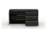 Canadel Modern Linear Buffet in Dark Smoke, fully open view
