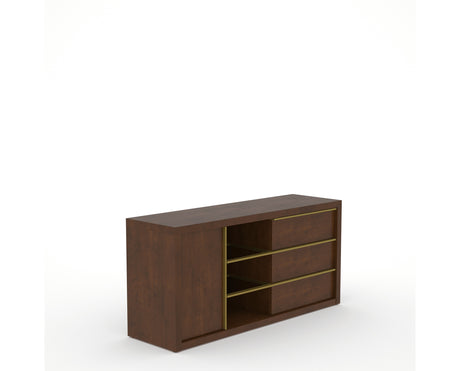 Canadel Modern Linear Buffet in Cognac Washed, three-quarter view