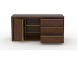 Canadel Modern Linear Buffet in Cognac Washed, open view