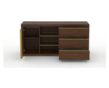 Canadel Modern Linear Buffet in Cognac Washed, fully open view