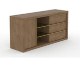 Canadel Modern Linear Buffet in Pecan Washed, three-quarter view