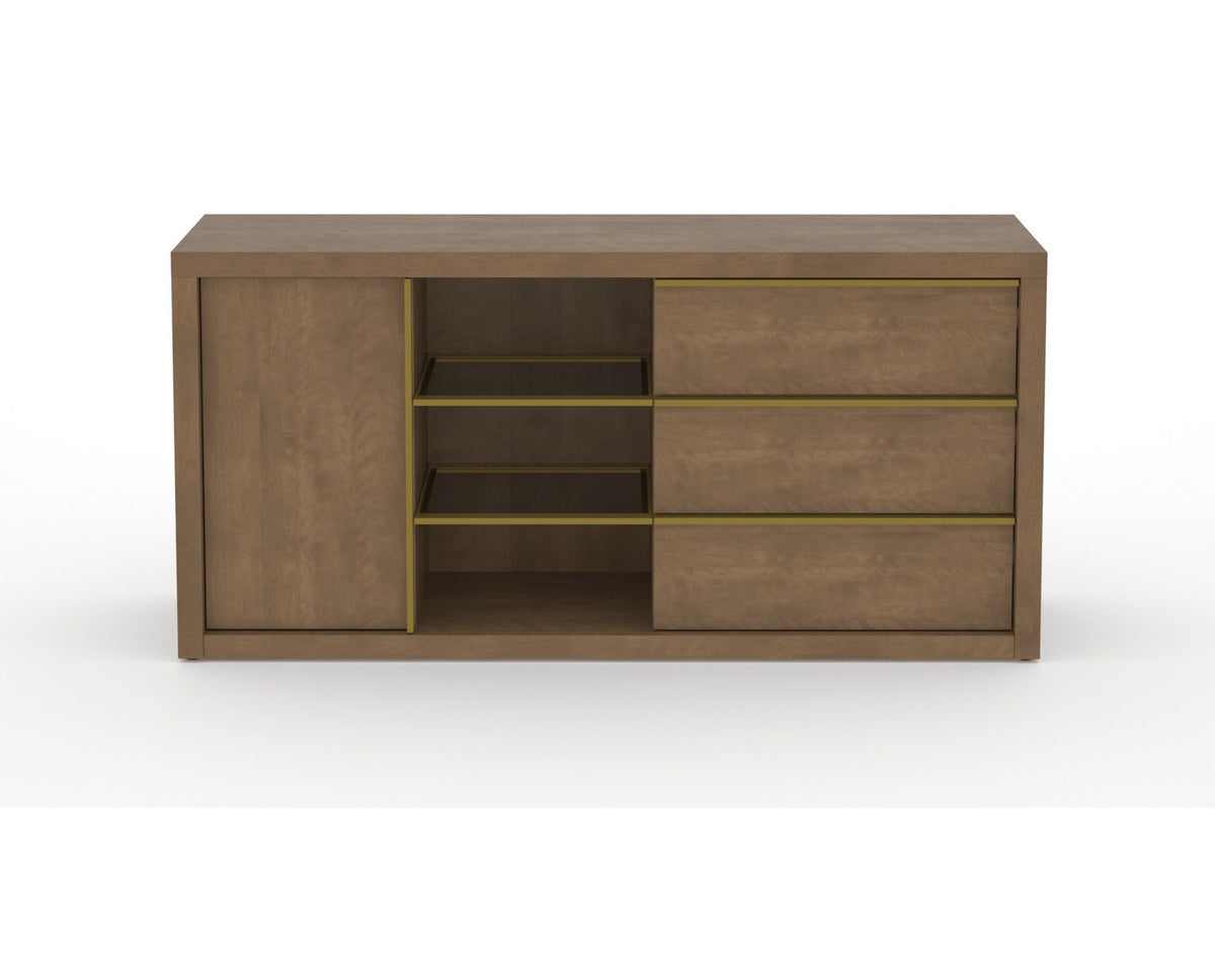Canadel Modern Linear Buffet in Pecan Washed, front view