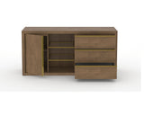 Canadel Modern Linear Buffet in Pecan Washed, open view