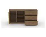 Canadel Modern Linear Buffet in Pecan Washed, fully open view