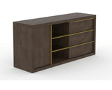 Canadel Modern Linear Buffet in Hazelnut Washed, three-quarter view