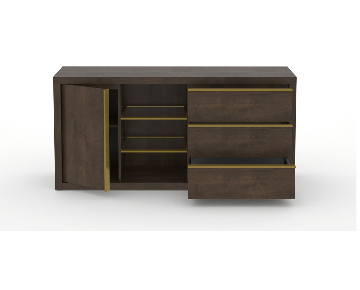 Canadel Modern Linear Buffet in Hazelnut Washed, open view