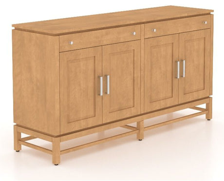 Canadel Plinth Buffet in Caramel Washed, three-quarter view