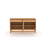 Canadel Plinth Buffet in Caramel Washed, fully open view