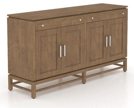 Canadel Plinth Buffet in Pecan Washed, three-quarter view