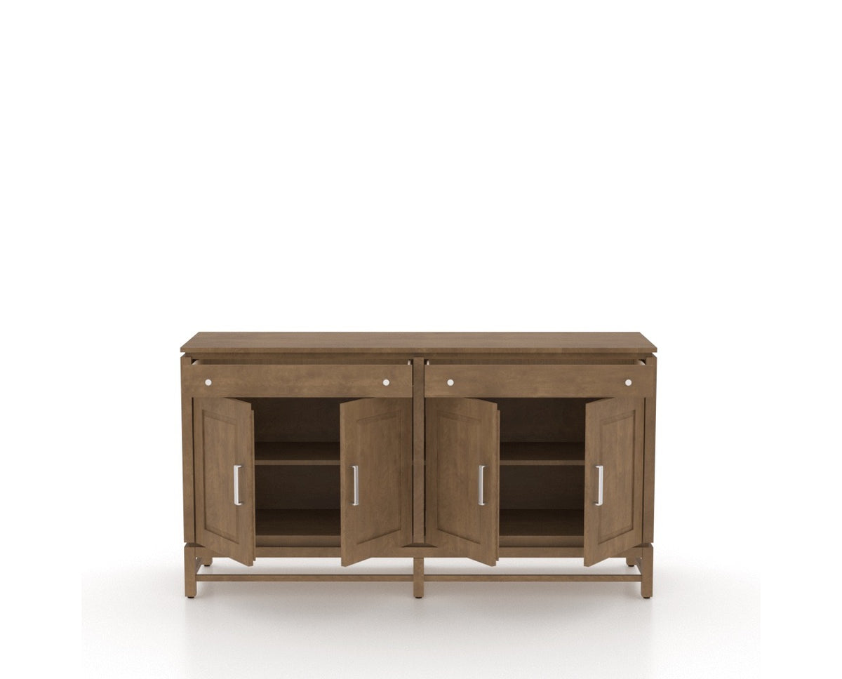 Canadel Plinth Buffet in Pecan Washed, open view