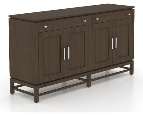 Canadel Plinth Buffet in Hazelnut Washed, three-quarter view