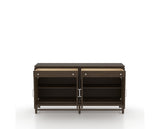Canadel Plinth Buffet in Hazelnut Washed, fully open view