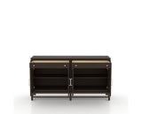 Canadel Plinth Buffet in Davy's Grey, fully open view
