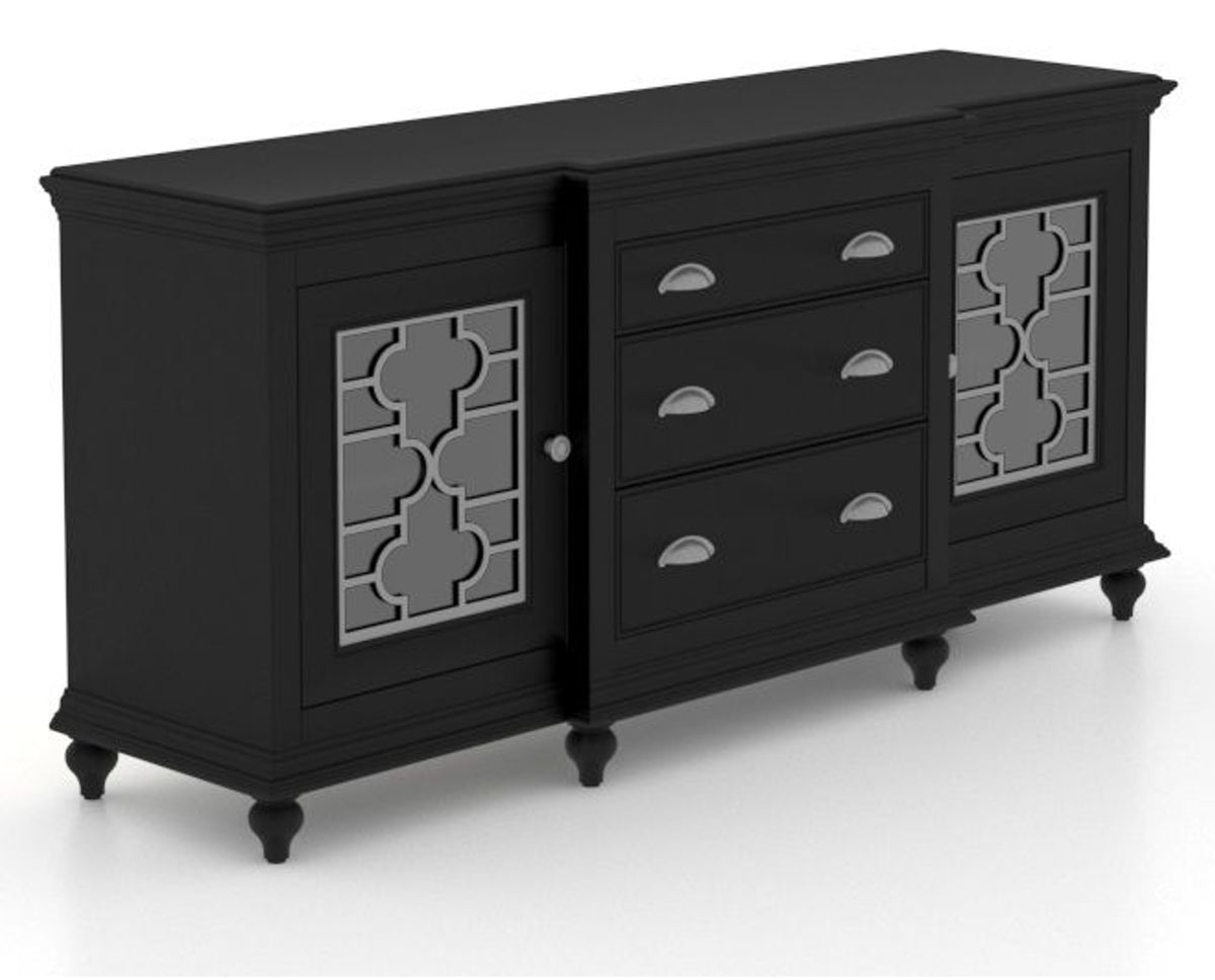 Canadel Buffet 6932 in Midnight Black Washed, three-quarter view