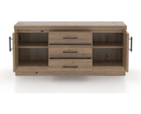 Canadel Loft Buffet 7032 in 25 Pecan Washed, fully open view