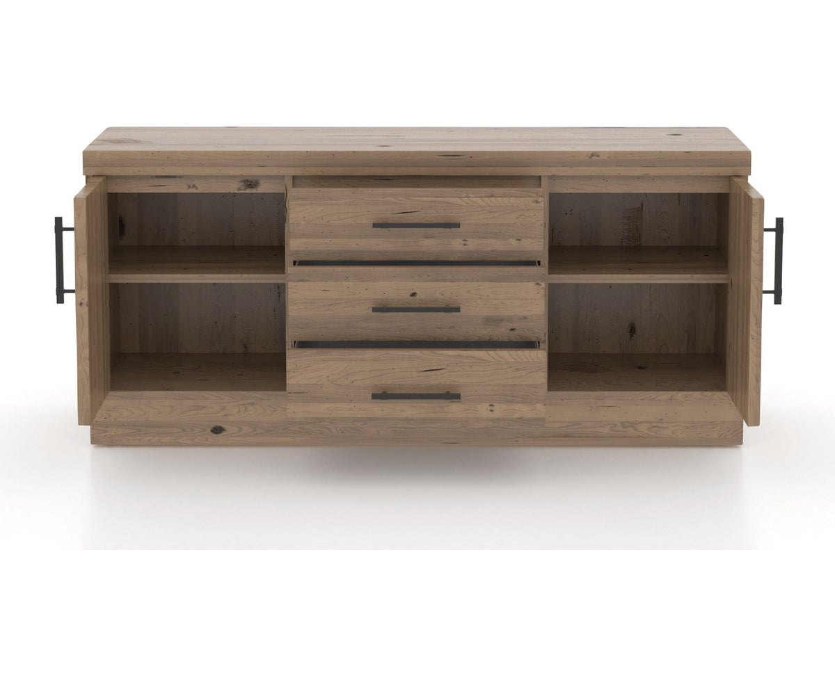 Canadel Loft Buffet 7032 in 25 Pecan Washed, fully open view