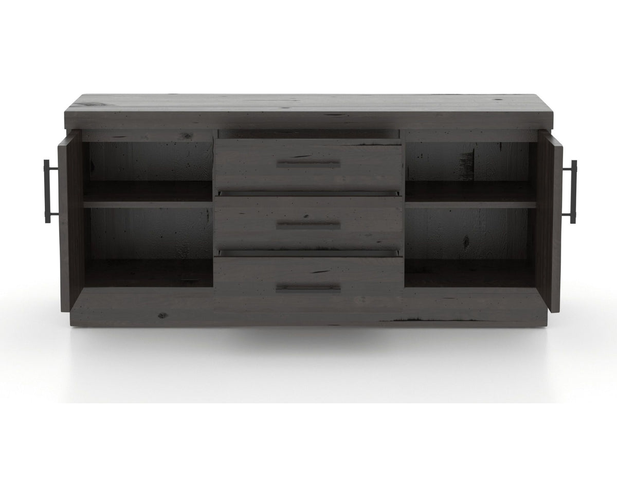 Canadel Loft Buffet 7032 in 59 Davy's Grey, fully open view
