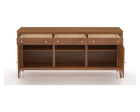 Canadel Buffet 7200 in Oak Washed, fully open view