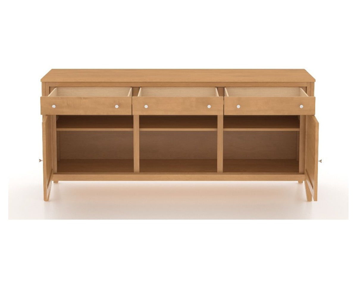 Canadel Buffet 7200 in 20 Caramel Washed, fully open view