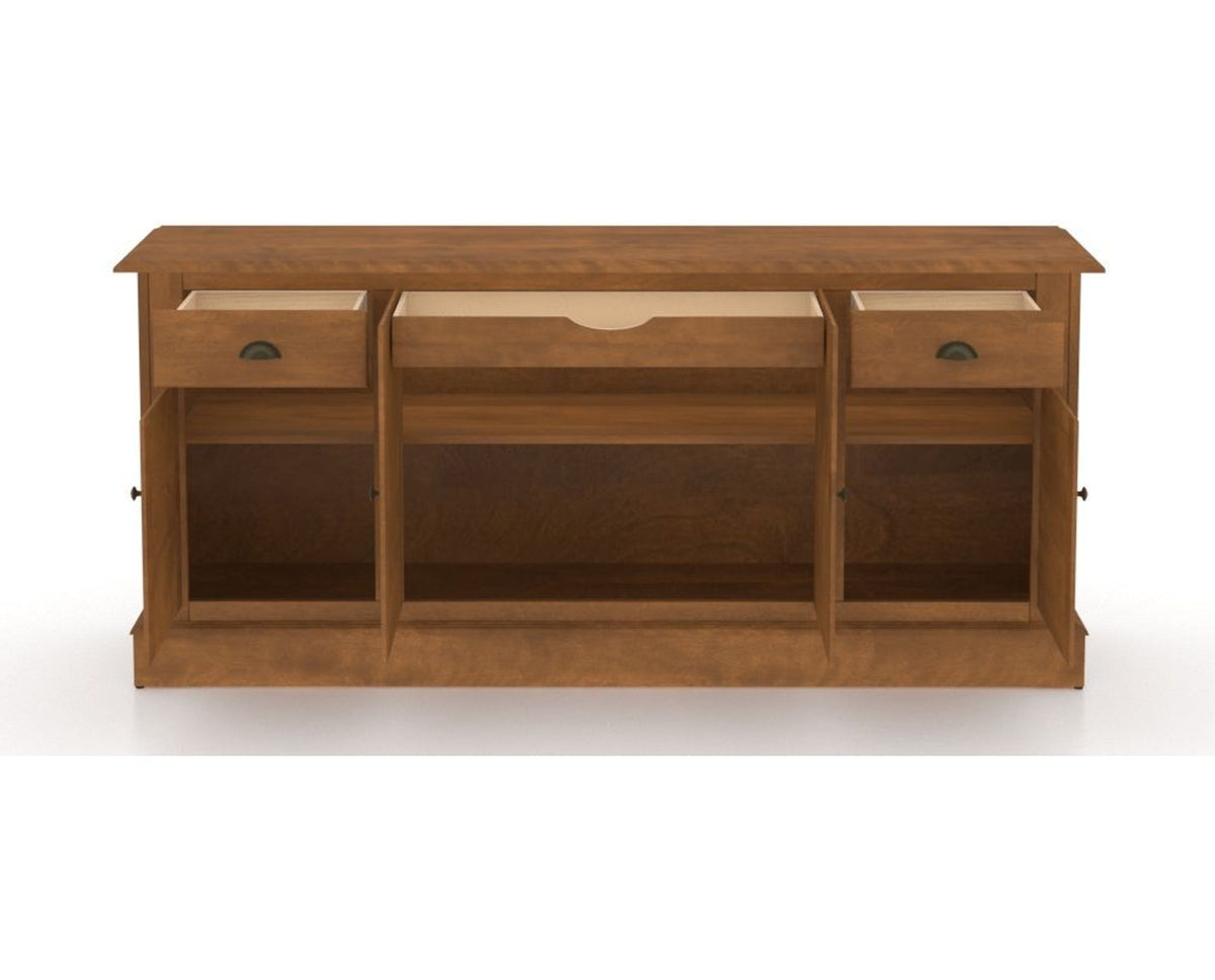 Canadel Buffet 7202 in Oak Washed, fully open view