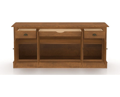 Canadel Buffet 7202 in Oak Washed, fully open view