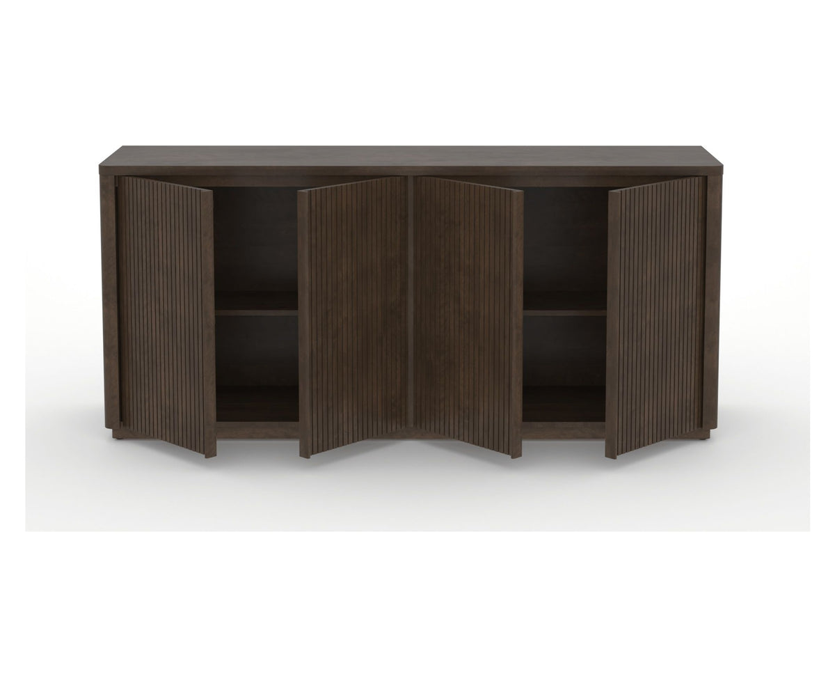 Canadel Modern Channel 76 Buffet in Hazelnut Washed, open view
