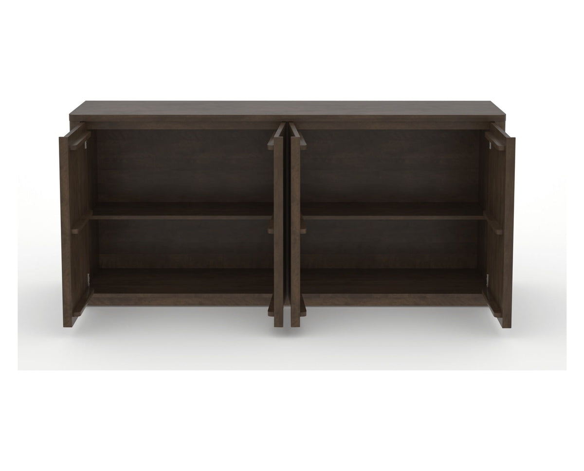 Canadel Modern Channel 76 Buffet in Hazelnut Washed, fully open view
