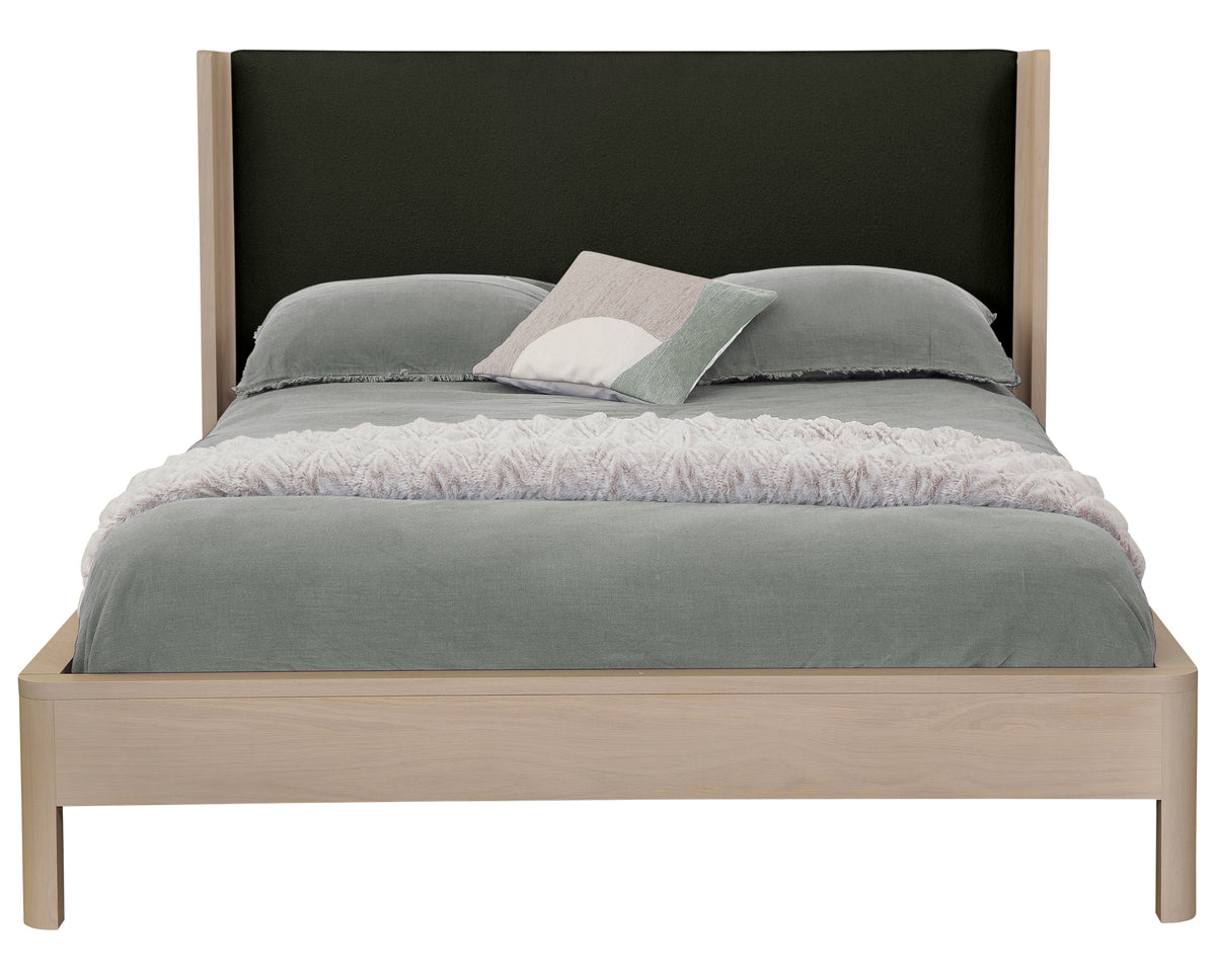 West Bros Curva Shelter Bed in 45 Weathered Wood with the Ballad 059 headboard, front view