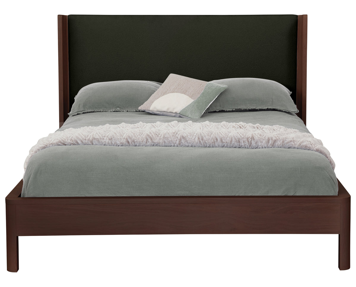 West Bros Curva Shelter Bed in 22 Mocha with the Ballad 059 headboard, front view