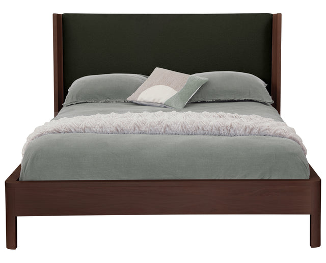 West Bros Curva Shelter Bed in 22 Mocha with the Ballad 059 headboard, front view