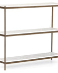 Polished White Marble with Antique Brass Iron | Felix Small Console Table | Valley Ridge Furniture