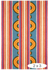 Button Hand Micro Hooked Wool Rug