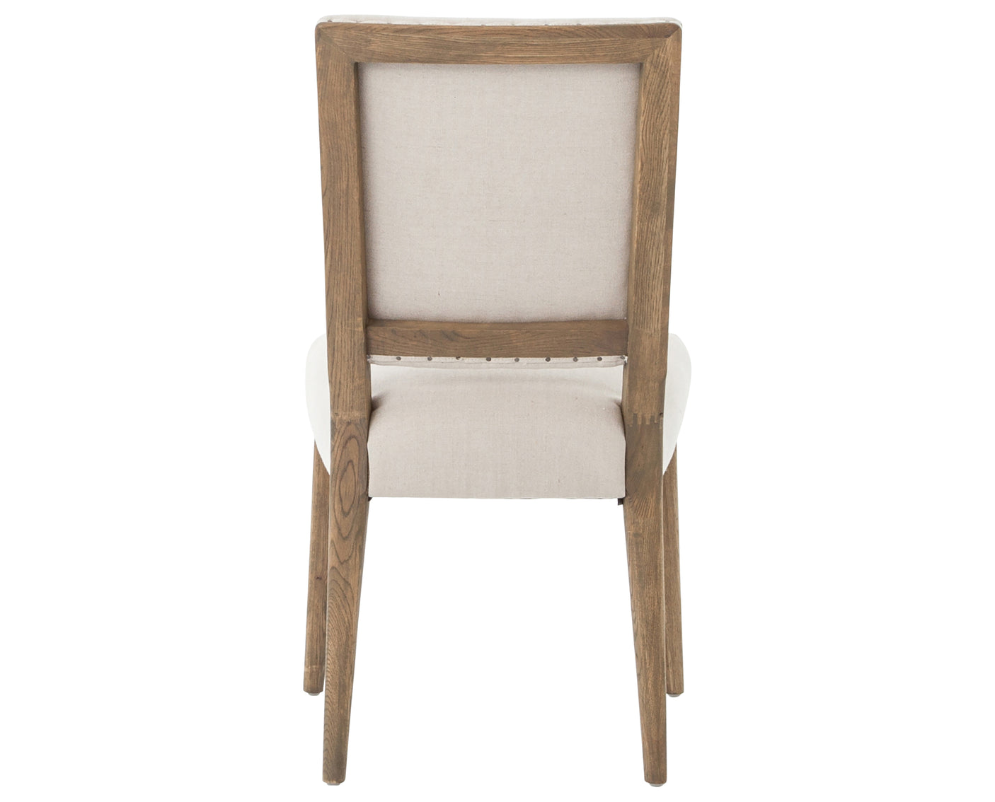 Dark Linen Fabric & Dark Nettlewood with Shoe Nail Iron | Kurt Dining Chair | Valley Ridge Furniture