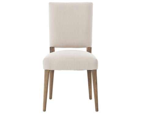 Dark Linen Fabric & Dark Nettlewood with Shoe Nail Iron | Kurt Dining Chair | Valley Ridge Furniture