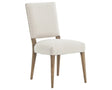 Dark Linen Fabric & Dark Nettlewood with Shoe Nail Iron | Kurt Dining Chair | Valley Ridge Furniture