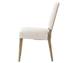 Dark Linen Fabric & Dark Nettlewood with Shoe Nail Iron | Kurt Dining Chair | Valley Ridge Furniture