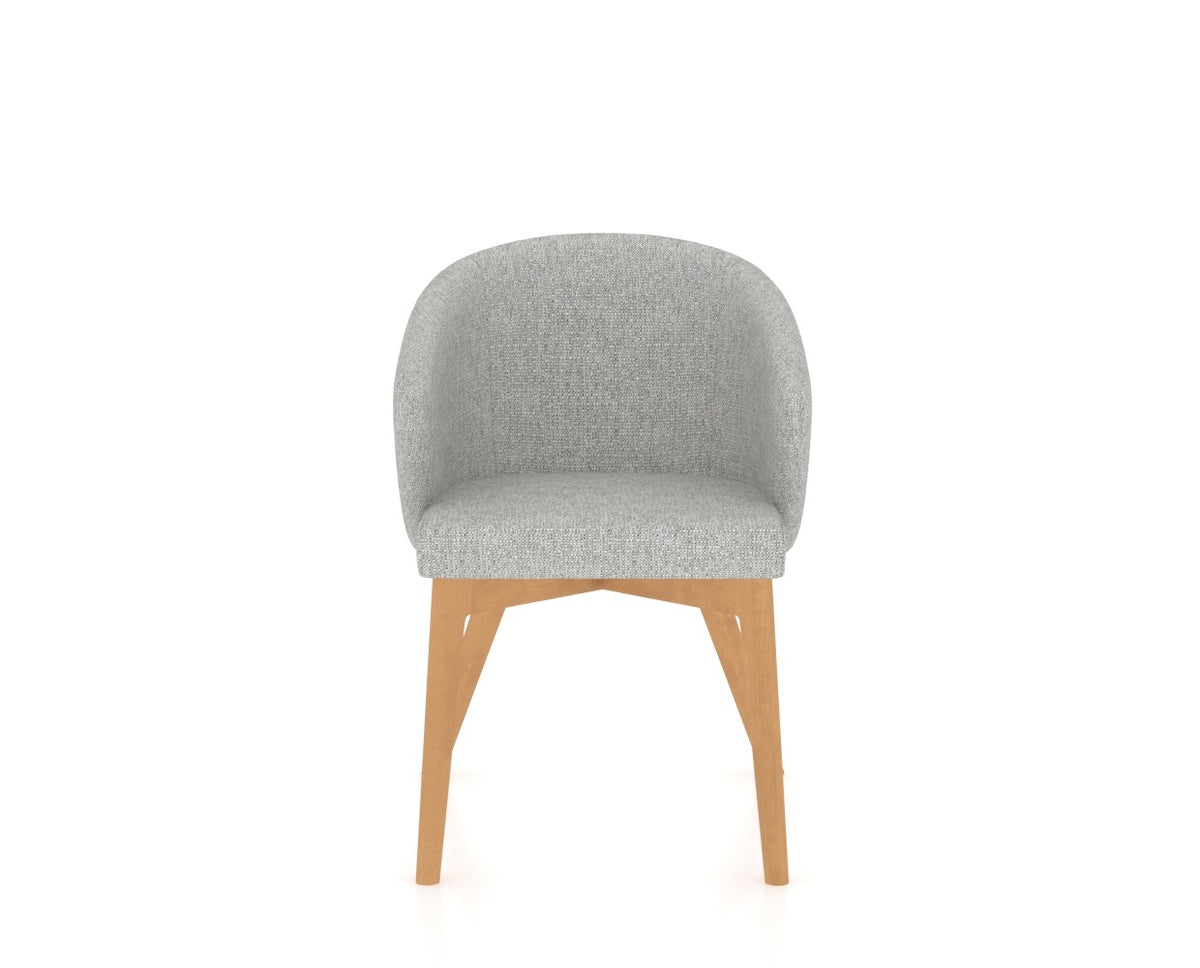 Canadel Downtown Point Dining Chair in Caramel Washed, 7C Fabric, front view