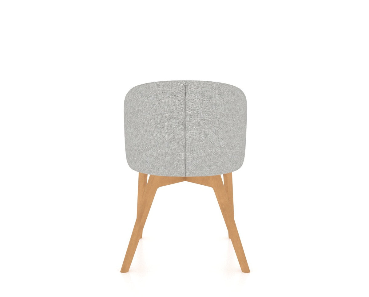 Canadel Downtown Point Dining Chair in Caramel Washed, 7C Fabric, back view