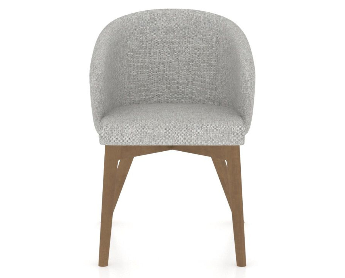 Canadel Downtown Point Dining Chair in Pecan Washed, 7C Fabric, front view