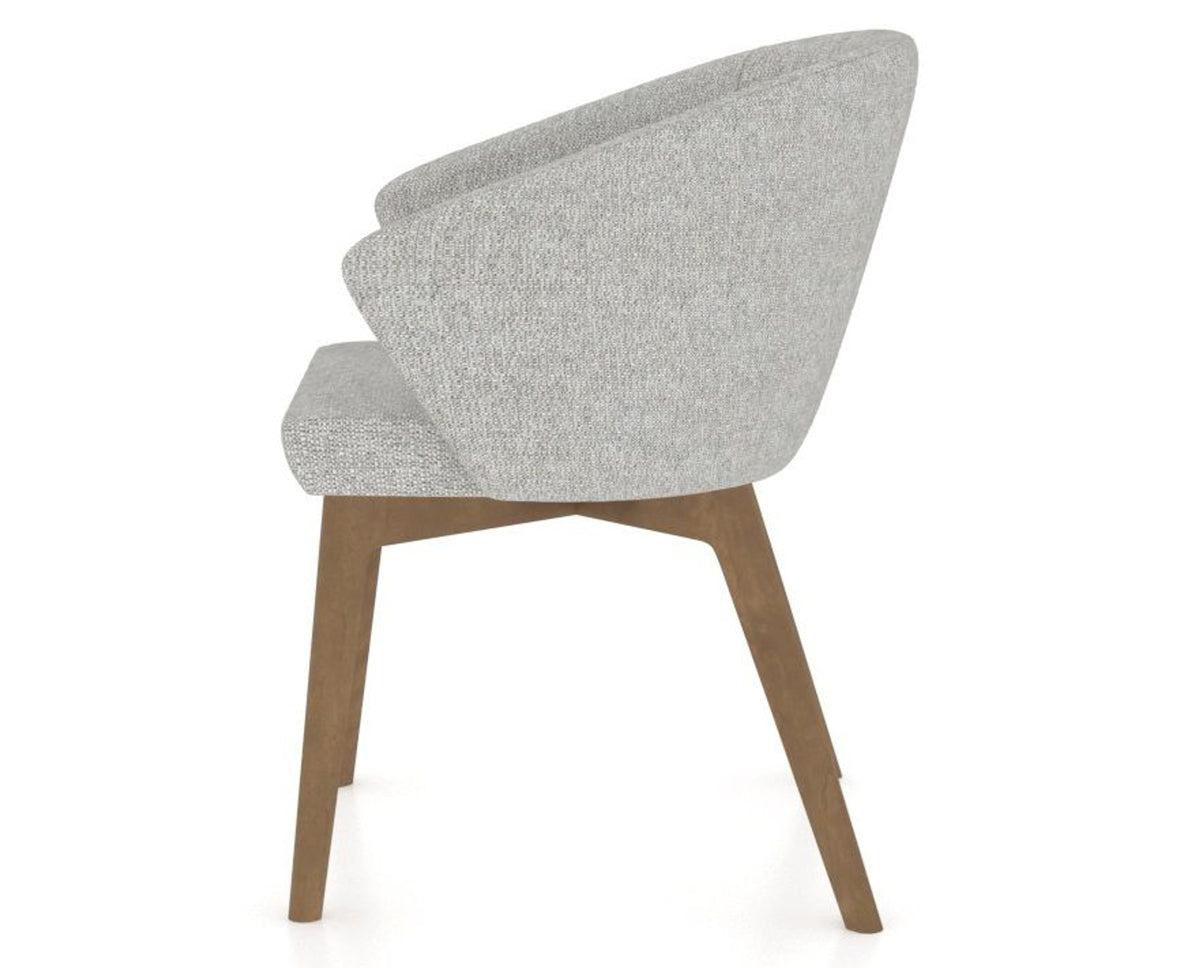 Canadel Downtown Point Dining Chair in Pecan Washed, 7C Fabric, side view