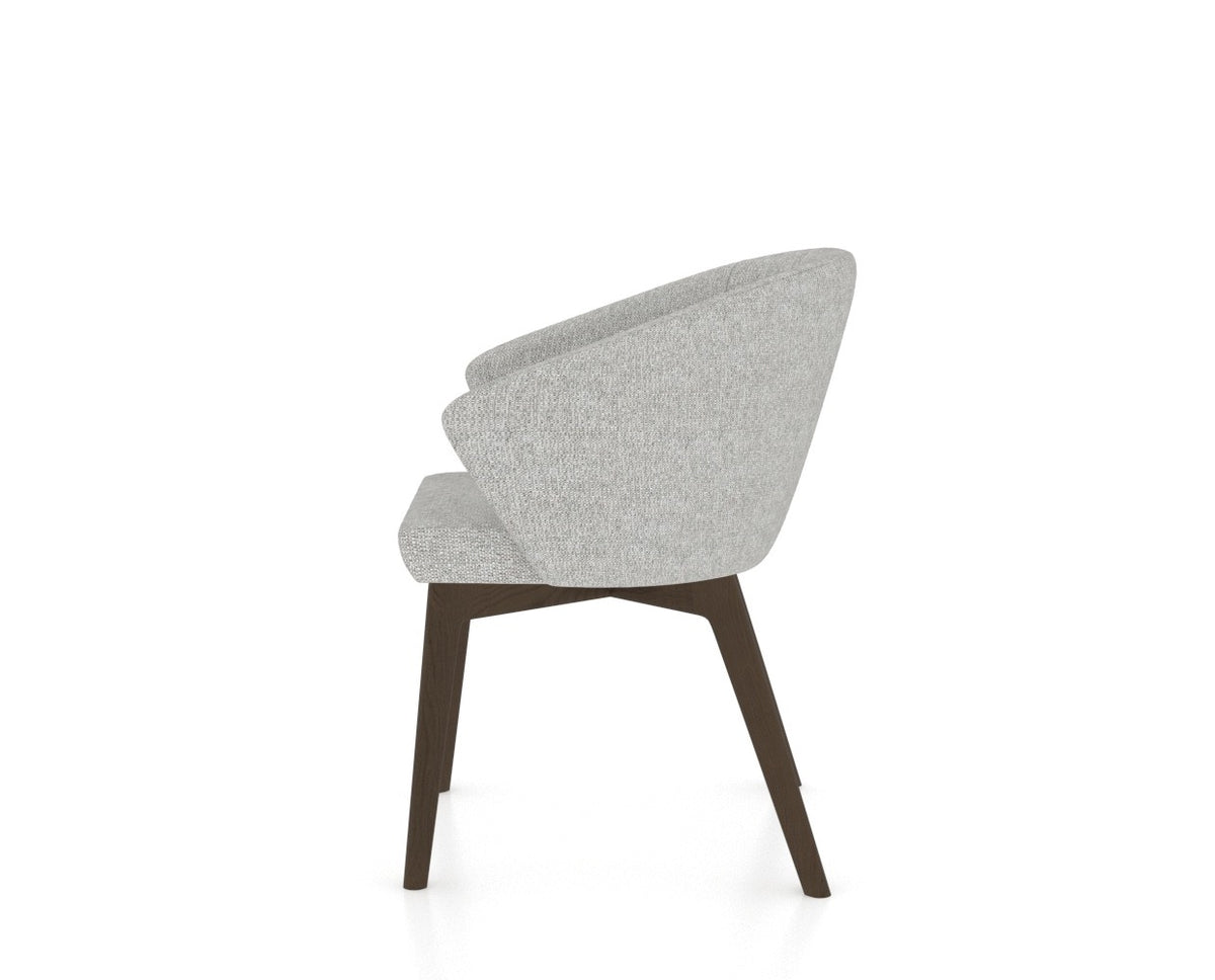 Canadel Downtown Point Dining Chair in Hazelnut Washed, 7C Fabric, side view