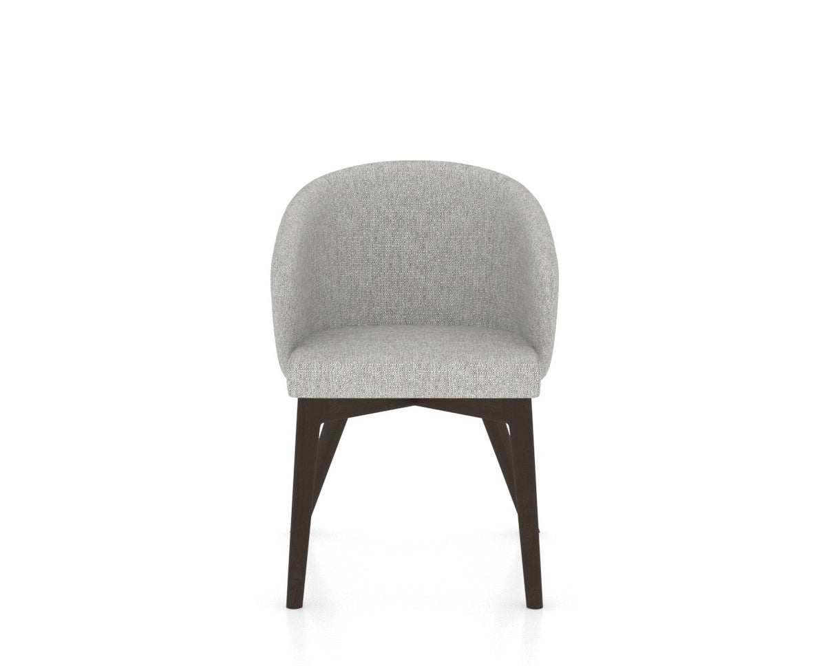 Canadel Downtown Point Dining Chair in Davy's Grey, 7C Fabric, front view