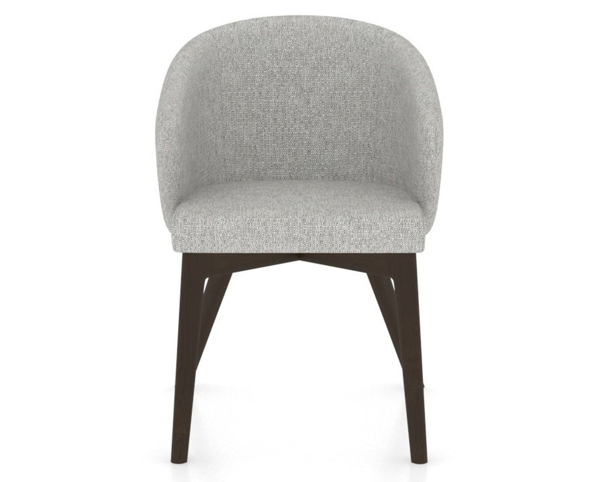 Canadel Downtown Point Dining Chair in Davy's Grey, 7C Fabric, front view