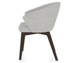Canadel Downtown Point Dining Chair in Davy's Grey, 7C Fabric, side view