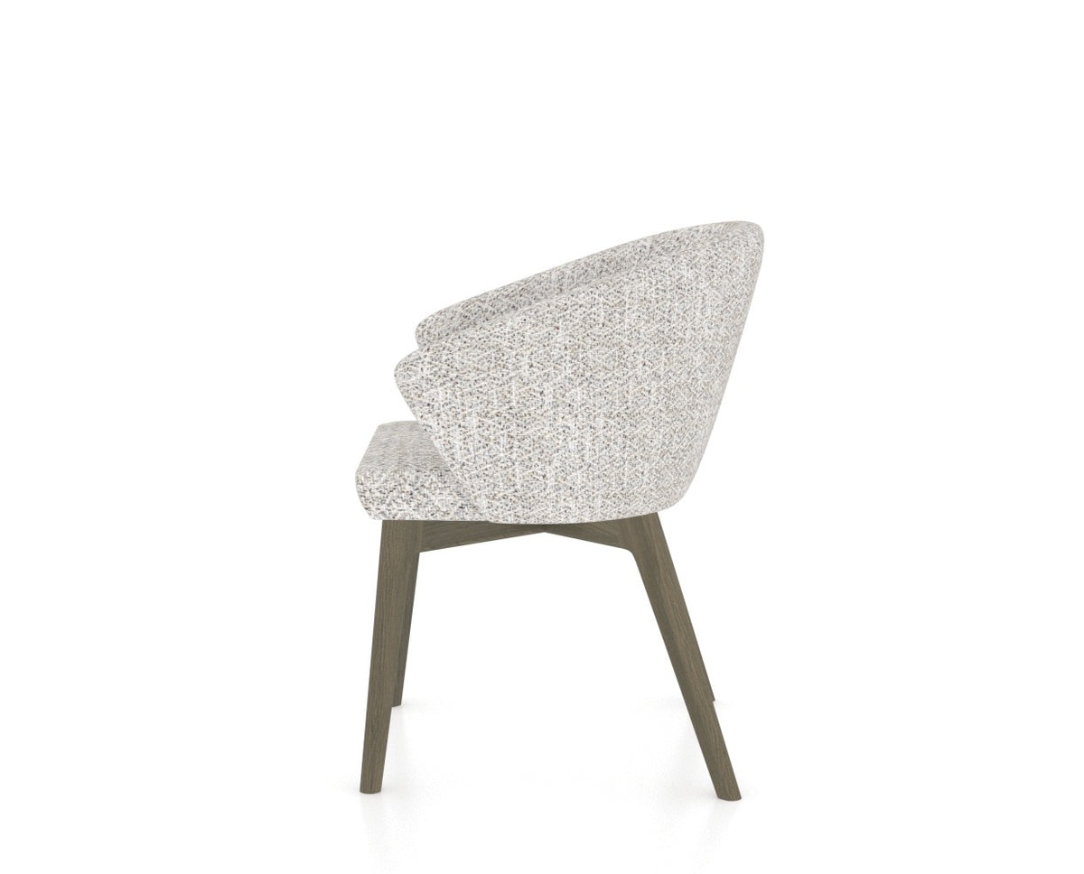 Canadel Downtown Point Dining Chair in Shadow, FP Crypton®, side view