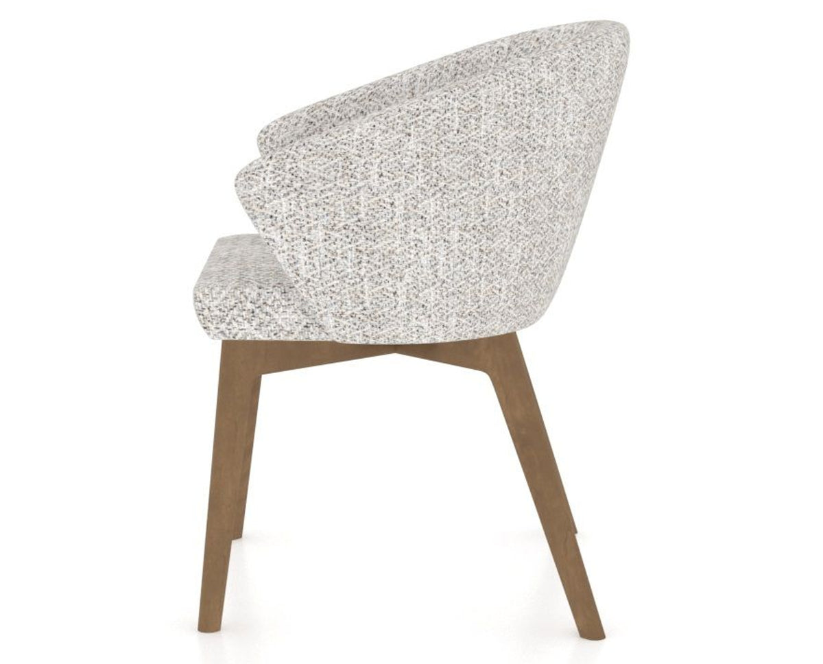 Canadel Downtown Point Dining Chair in Pecan Washed, FP Crypton®, side view
