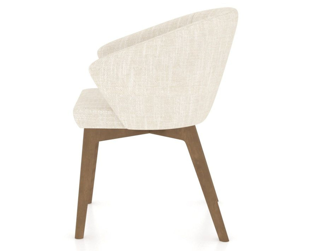 Canadel Downtown Point Dining Chair in Pecan Washed, FT InsideOut®, side view